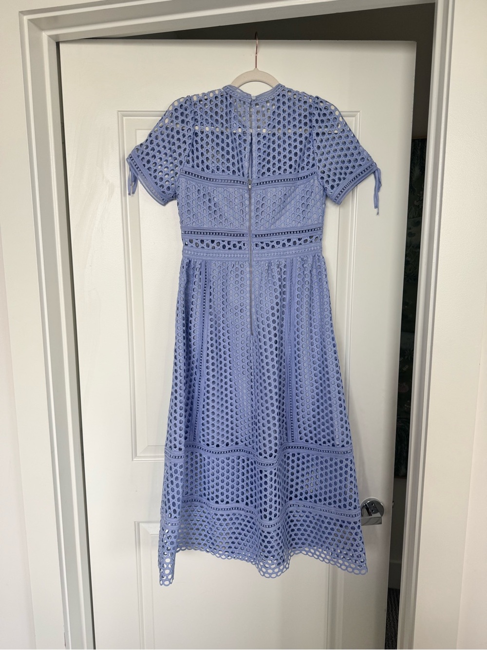 Self-Portrait GUIPURE LACE MIDI DRESS - LILAC - Picture 7 of 9